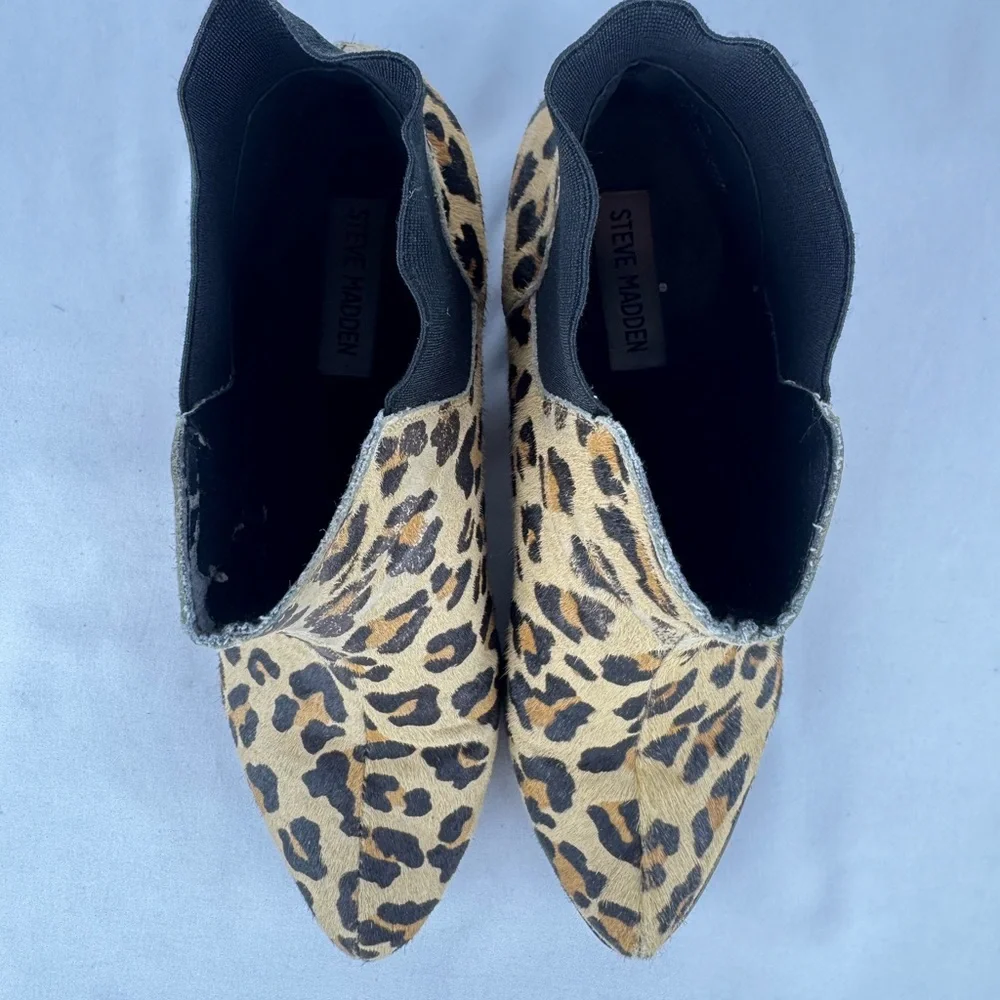 Steve Madden Leopard Print Calf Hair Ankle Bootie - Picture 4 of 11